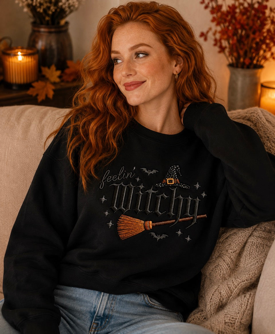 Witchy Embroidered crew